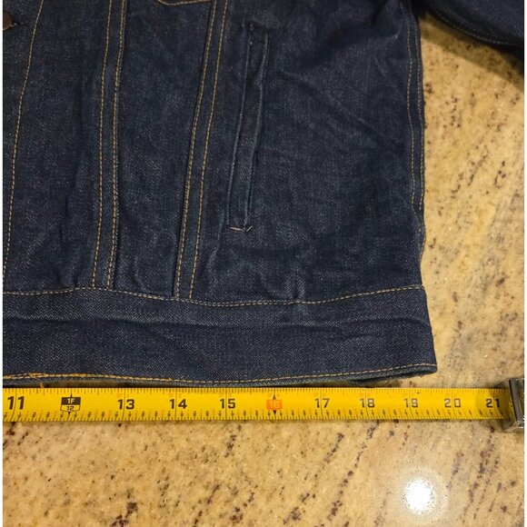 Pine Grove Men's Sz S Red Plaid Flannel Lined Denim Jacket  Trucker - Picture 5 of 16